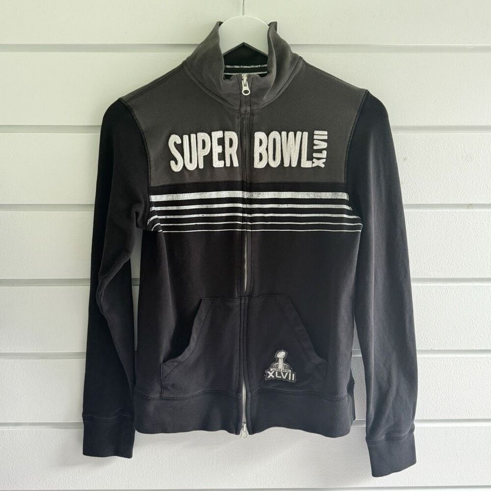 NFL 47 Brand Women's Vintage Colorblock Super Bowl XLVII Zip Up Sweatshirt M